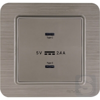 Розетка USB-C + USB-С 5V-2.4A Arvia Electric Lavin Медь (21 28 4010 303)